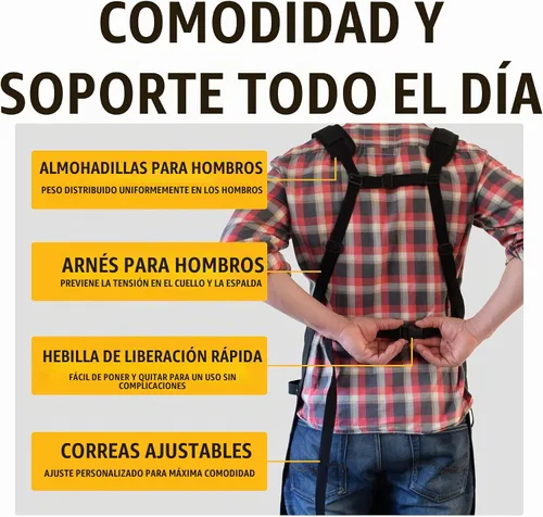 Vista 3 de ecoZen Delantal de soldadura de lona encerada con hilo de Kevlar, resistente al calor y a los productos químicos, totalmente ajustable para Kevlar