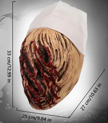 Vista 6 de Adult Scary Nurse Mask Full Head Latex Halloween Mask Blanco