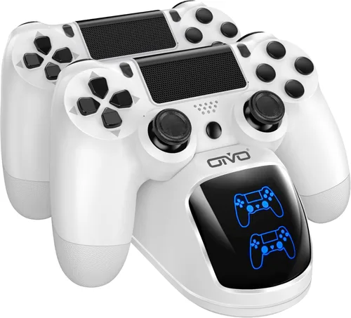 Vista 10 de OIVO PS5 Controller Charger Station Compatible with PlayStation 5 Dualsense & Edge Controllers, RGB PS5 Controller Charging Dock Holder Stand with
