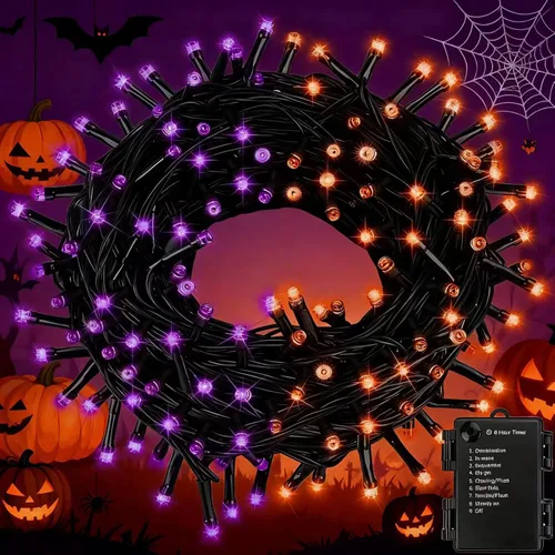 Vista 14 de Luces de Navidad enchufables de 70 pies, 200 luces LED de hadas conectables para interiores y exteriores con temporizador y 8 modos, luces de árbol