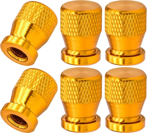 Vista 12 de 4 piezas de tapas de vástago de válvula de neumático de automóvil, tapas de válvula de aire de neumático a prueba de fugas de aleación de aluminio