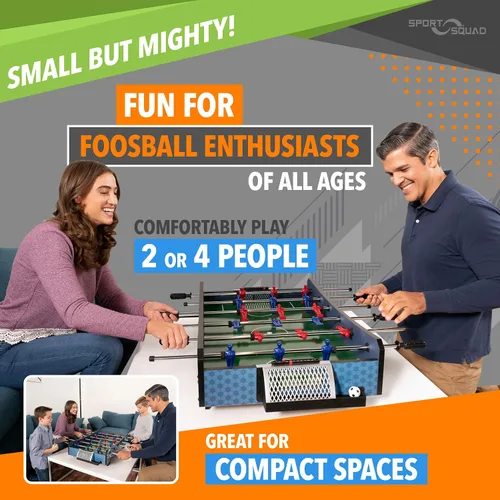 Vista 4 de Sport Squad Foosball Table - Soccer Table - Wood Foosball Table for Kids & Adults - Bar Game Table, Game Room for Home - Easy Assembly, Built Tough