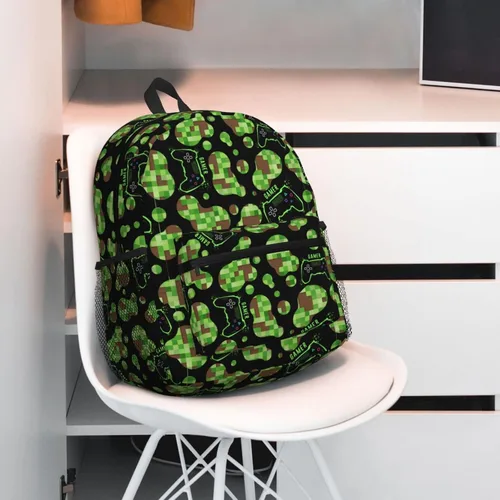 Vista 6 de Linda mochila para la escuela con estampado de vaca, mochila de leopardo, Camuflaje Game Dots, Mochilas de mochila