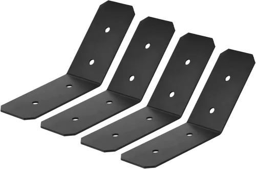 Vista 3 de 4 soportes angulares de 45 grados para postes nominales de 4 x 4, pérgola y conector de madera de glorieta, calibre 11