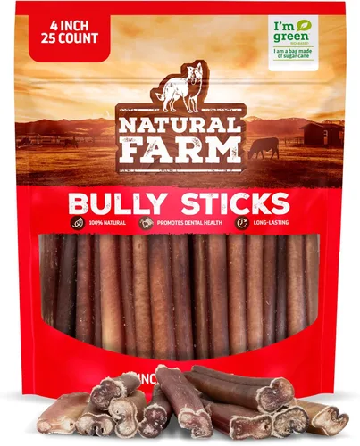 Vista 14 de Natural Farm Nervio de toro sin olor (2-3 pulgadas, 1 libra) para perros pequeños o medianos, palitos masticables 100 % de carne de res, sin OGM