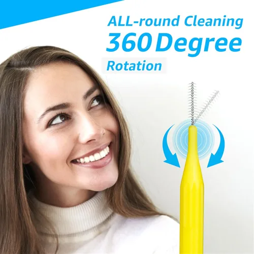 Vista 4 de Cepillo interdental RAZOKO, cabezal de hilo dental, herramienta de limpieza de dientes de fácil uso (1 paquete (2 mm/2,3 mm/2,5 mm/3 mm) - 88 piezas)