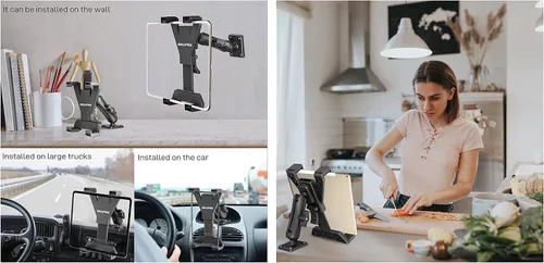 Vista 7 de OHLPRO Soporte para tablet para camión, base de taladro resistente, soporte de coche para iPad, mini, Samsung Galaxy (7 a 11 pulgadas) para tablero