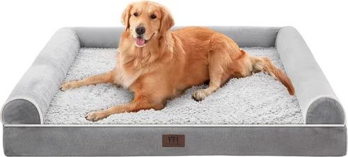 Vista 8 de WESTERN HOME Cama grande para perro, camas ortopédicas para perros con forro impermeable, sofá XL para mascotas con funda extraíble lavable y parte