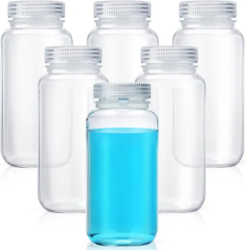 Vista 23 de Tatuo 6 piezas 30 ml 1 oz botellas de reactivo de polipropileno de plástico con tapas de rosca, envases de muestra transparentes de PP con tapa
