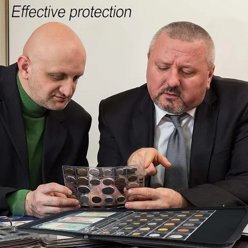 Vista 6 de 33 bolsillos de fundas para monedas, páginas de suministros de colección de papel y dinero, página de recolección de divisas con fundas estándar