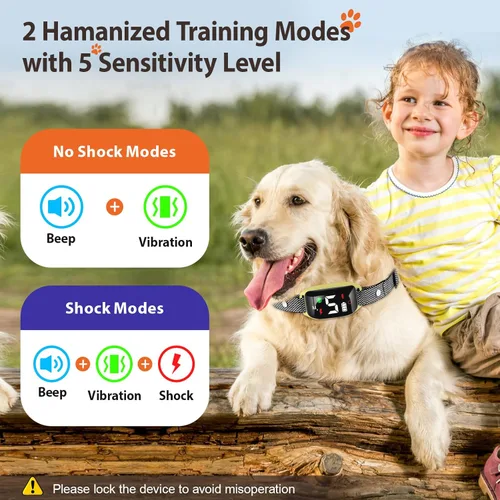 Vista 3 de Collar antiladridos recargable para perros grandes con 5 sensibilidades ajustables, collar antiladridos inteligente con pitido de vibración