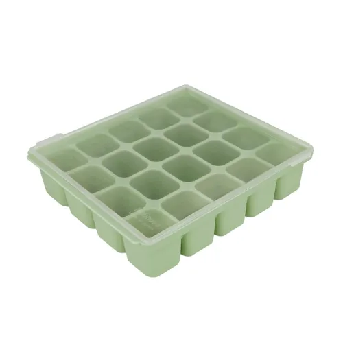 Vista 8 de Bandeja de silicona para congelador, cubos de almacenamiento de comida para bebé con tapa a clip, congelar comida para bebé, sopas, purés, hielo