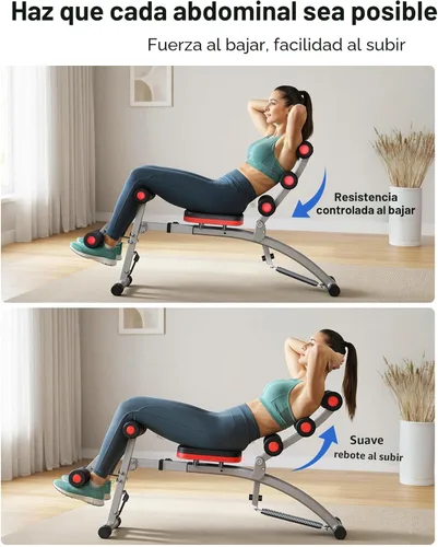 Vista 3 de MERACH Máquina de abdominales, entrenador de abdominales ajustable multifuncional, banco de entrenamiento abdominal para gimnasio en casa, máquina