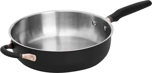 Vista 11 de Meyer Accent Series Sartén del chef antiadherente con anodizado duradero y mango auxiliar de 4.5 cuartos de galón