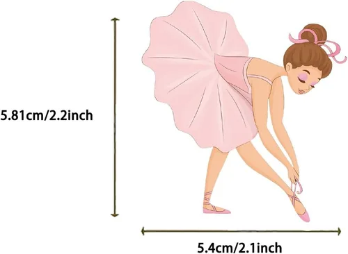 Vista 8 de Lindas calcomanías estéticas de ballet rosa para niñas y mujeres, 50 calcomanías impermeables de ballet para botellas de agua, laptop, álbum