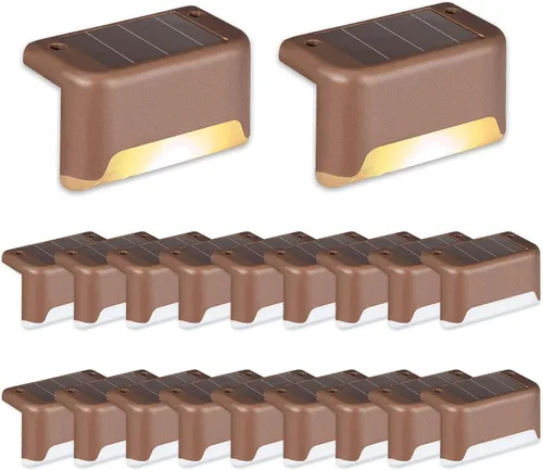 Vista 4 de SOLPEX Paquete de 36 luces solares para terrazas al aire libre, luces solares LED impermeables para escaleras al aire libre, escalones, vallas