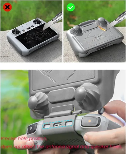 Vista 3 de LICHIFIT Funda protectora de control remoto piel parasol 2 en 1 para DJI RC Mini 3 Pro accesorio de control remoto gris