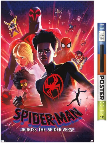 Vista 13 de Trends International Marvel Spider-Man: Across The Spider-Verse - Póster estático de pared de una hoja, 14.72 x 22.37 pulgadas, versión enmarcada