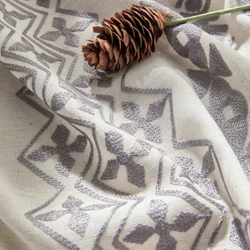 Vista 6 de Cortinas de Lino Natural de 63 Pulgadas de Largo, Juego de 2 Paneles para Sala de Estar y Dormitorio, Cortinas Semitransparentes con Ojales que