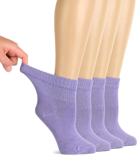 Vista 31 de Hugh Ugoli - Calcetines diabéticos para mujer de Rayón derivado de bambú, suaves, de tobillo, delgados, anchos, sueltos, parte superior sin uniones