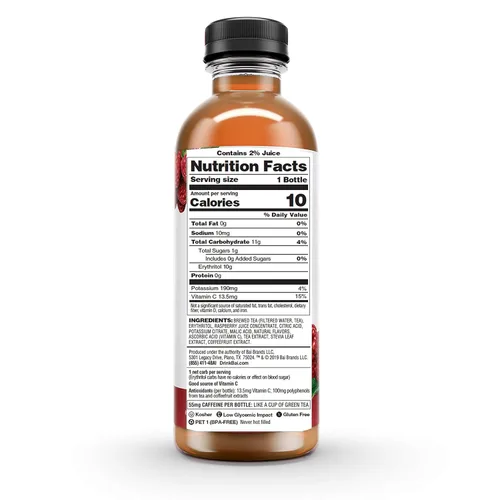 Vista 13 de Té helado Bai, melocotón Narino, té impregnado de antioxidantes, hecho con té real (té negro, té blanco)