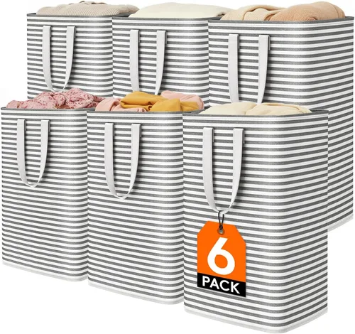 Vista 34 de Lifewit Paquete de 2 Cestas de Ropa Grandes Plegables, Cestas de Lavandería Independientes Impermeables con Asas de Fácil Transporte para Cuarto