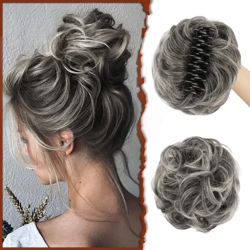 Vista 21 de SOFEIYAN Clip de Garra para Moño Despeinado Pieza de Cabello Ondulado Rizado Clip de Moño con Garra Chignon Coleta Postizos Extensiones de Cabello