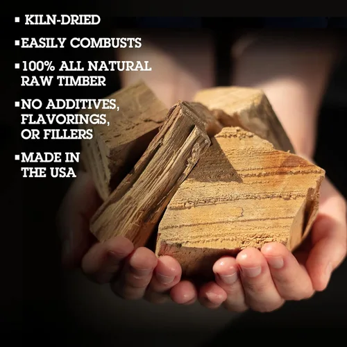 Vista 2 de Camerons Trozos de Madera de Manzano Totalmente Natural para Ahumar - Caja de 420 Pulgadas Cúbicas, Aproximadamente 5 Libras - Astillas de Madera