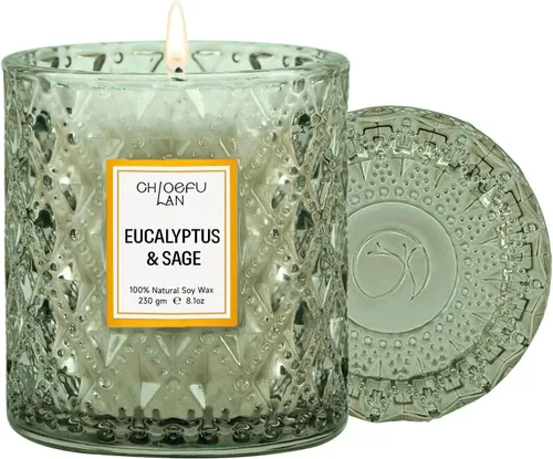 Vista 15 de Chloefu LAN Vela Perfumada Premium con Aroma a Gardenia para Hombres y Mujeres, Altamente Perfumada, 7.1 onzas 45 Horas de Larga Duración, Velas