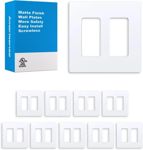 Vista 10 de Cubierta de tomacorriente, placa de pared decorativa sin tornillos, cubierta de enchufe de alimentación para interruptor de luz, tamaño estándar