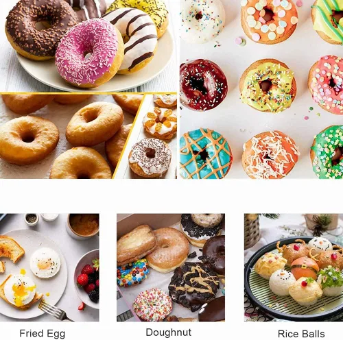 Vista 7 de Juego de cortadores de donas de 3 pulgadas, cortador de galletas redondo de plástico para hornear con alicates de inmersión, molde antiadherente