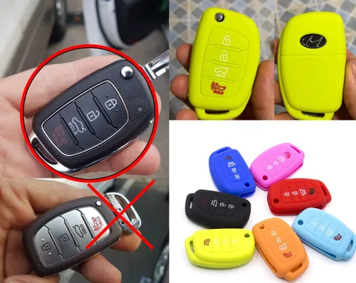 Vista 4 de Funda de silicona plegable para Hyundai Santa Fe Sonata Elantra Azera Tucson (naranja), Naranja