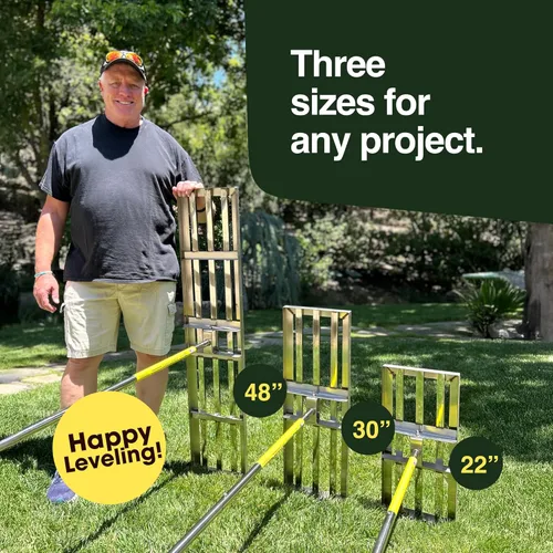 Vista 5 de Rocklin™ Rastrillo de nivelación de césped, herramienta de nivelación de acero inoxidable de 22 x 10 pulgadas con mango de 78 pulgadas Suelo liso