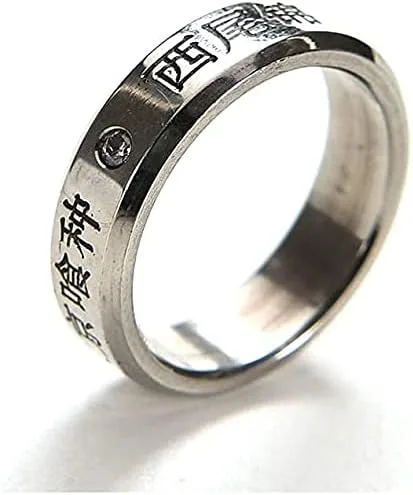 Vista 3 de Anillo de titanio de Ken kaneki y Oomori Yakumo para Cosplay del anime Tokyoanillos, 5.5cm, Ken