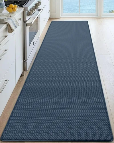 Vista 42 de DEXI - Tapetes de cocina acolchados antifatiga, 17 x 29 + 17 x 59 pulgadas, juego de 2, para pasillo, impermeables, acolchado de espuma Marrón