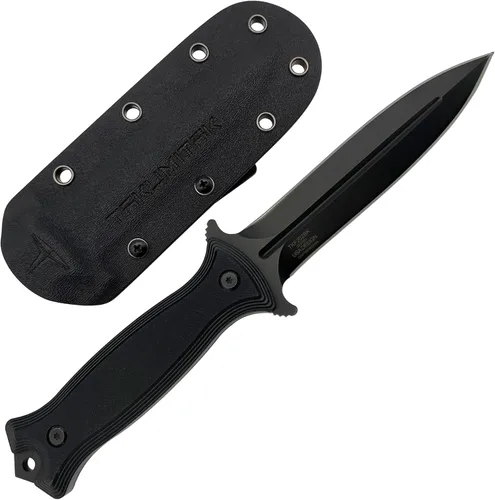 Vista 3 de Cuchillo táctico, cuchillo de caza, cuchillo de supervivencia, hoja de punta de lanza D2, mango G10, funda Kydex, clip Molle, cuchillos de hoja
