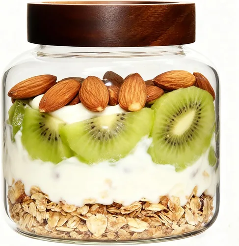 Vista 14 de Tarro de vidrio con tapa superior de rosca, tarros de vidrio de borosilicato de 37 onzas, recipientes de condimentos para cocina, recipientes