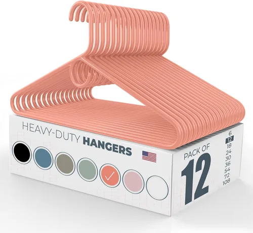 Vista 50 de Neaties Perchas de ropa resistentes paquete de 20 (24 unidades), fabricadas en los Estados Unidos, perchas de plástico de capacidad de 8 libras
