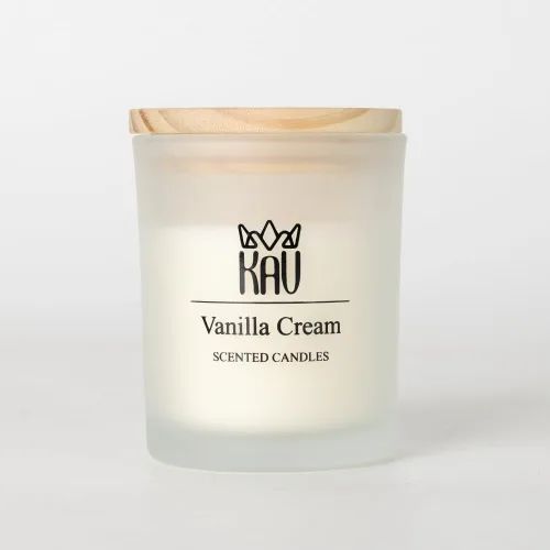 Vista 2 de Velas perfumadas de 4.59 oz – Vela perfumada de crema de vainilla KAV para decoración del hogar, cera de soja natural, vela premium para mujeres