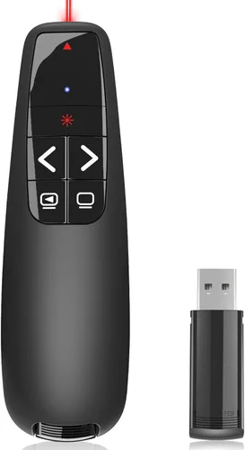 Clickers de presentación para PowerPoint, clicker para presentaciones portátiles remoto, control remoto inalámbrico USB para presentador, control