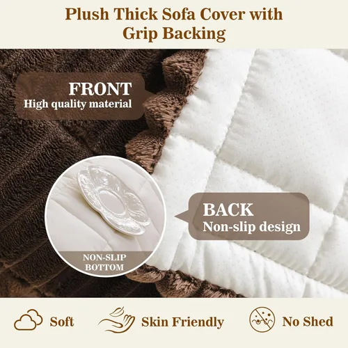 Vista 5 de MYSKY HOME Fundas de sofá para sofá de 2 cojines, funda de sofá para perros, fundas de sofá para mascotas lavables, fundas de sofá suaves