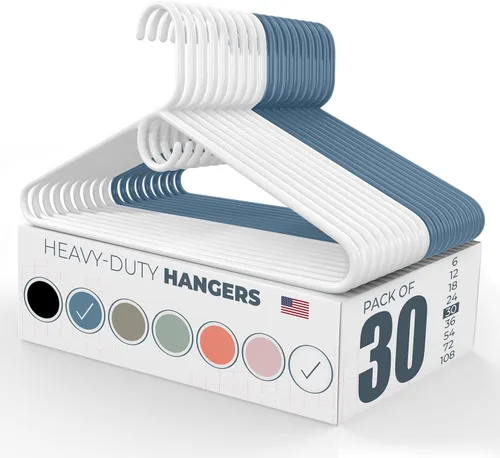 Vista 119 de Neaties Perchas de ropa resistentes paquete de 20 (24 unidades), fabricadas en los Estados Unidos, perchas de plástico de capacidad de 8 libras