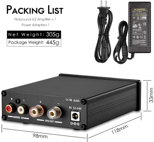 Vista 8 de Nobsound G2 Subwoofer Amplificador de potencia Mini Mono SUB Amp 100W PBTL BTL Bridge Home Theater