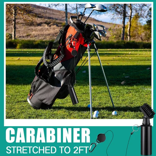 Vista 6 de Meanplan Cepillo de agua de limpieza para palos de golf, gancho retráctil de aluminio para escalar, cepillo limpiador de ranuras para palos de golf