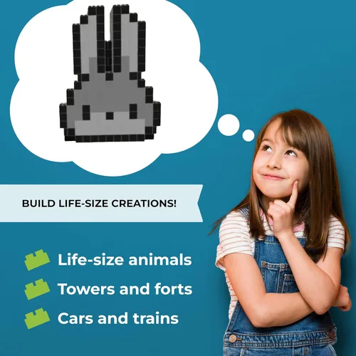 Vista 4 de EverBlock Paquete modular de plástico de tamaño natural de 3 x 3 pulgadas Bloques de construcción gigantes Fácil de conectar y reutilizar Uso