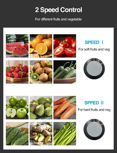 Vista 3 de Máquina exprimidora, extractor centrífugo de 800 W, con conducto de alimentación de boca ancha de 3 pulgadas para frutas y verduras, fácil de Rojo