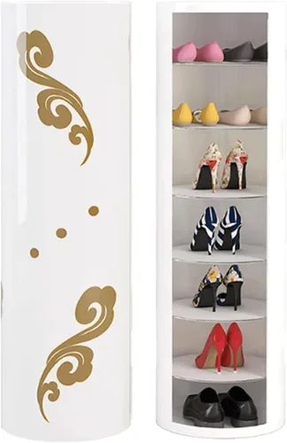 Vista 12 de Shelves Shoe Rack 360° Rotating 7 Tier Shoe Cabinet Round Shoe Rack Tower without Door for Entryway Hallway Space Saving Shoe Shelf