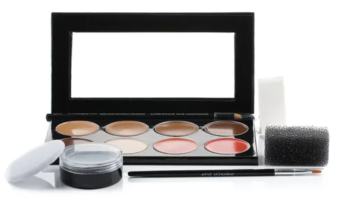 Vista 2 de Kit de maquillaje profesional Mehron Mini-Pro para estudiantes (Medio oscuro/Oscuro) Kit todo incluido para teatro y escenario. Viene