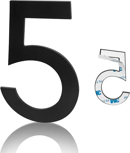 Vista 11 de Número de buzón de 3 pulgadas, números de casa modernos de acero inoxidable negro mate, números de puerta autoadhesivos para apartamentos y oficina 0