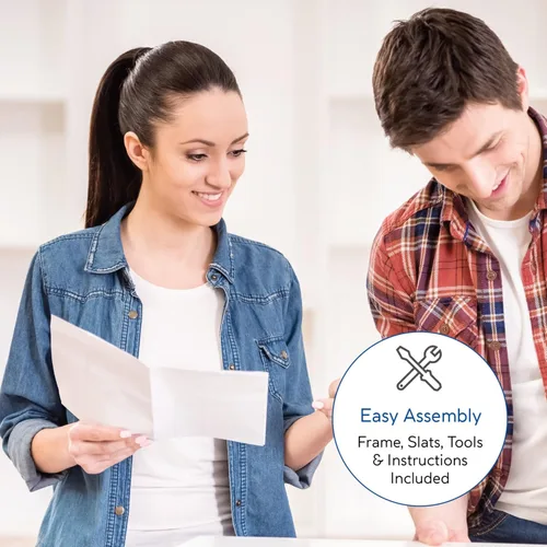 Vista 11 de Vibe - Marco de cama tapizado con plataforma Cabecero y listones de madera con soporte de plataforma tapizada Cabecera y soporte de listones